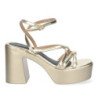 Sandalias de tacón y plataforma de vestir para mujer color negro 045