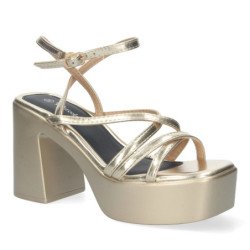 Sandalias de tacón y plataforma de vestir para mujer color negro 045