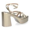 Sandalias de tacón y plataforma de vestir para mujer color negro 045
