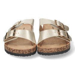 Sandalias planas dorada mujer planta bio 1AY-1056