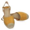 Sandalia de cuña baja en yute mujer color amarillo textura