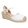 Sandalia de cuña baja en yute mujer color amarillo textura