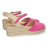 Sandalia de cuña baja en yute mujer color amarillo textura