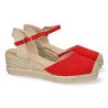 Sandalia de cuña baja en yute mujer color amarillo textura