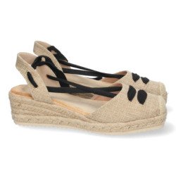 Sandalias de cuña mujer color apricot