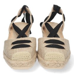 Sandalias de cuña mujer color apricot
