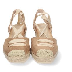 Sandalias de cuña mujer color apricot
