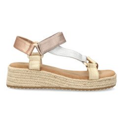 Sandalias de cuña baja en yute para mujer CF-3037