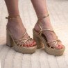 Sandalias de tacón y plataforma en yute para mujer CF-5080