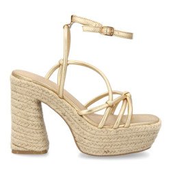Sandalias de tacón y plataforma en yute para mujer CF-5080