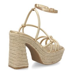 Sandalias de tacón y plataforma en yute para mujer CF-5080