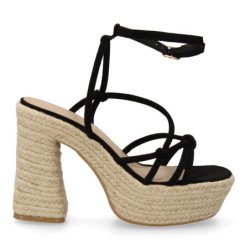 Sandalias de tacón y plataforma en yute para mujer CF-5080