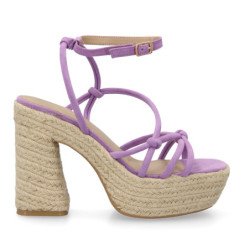 Sandalias de tacón y plataforma en yute para mujer CF-5080
