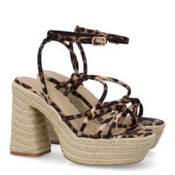 Sandalias de tacón y plataforma en yute para mujer CF-5080