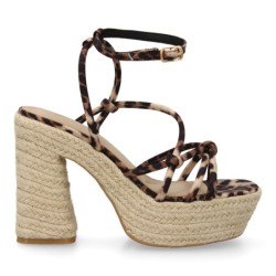 Sandalias de tacón y plataforma en yute para mujer CF-5080