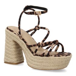 Sandalias de tacón y plataforma en yute para mujer CF-5080