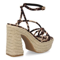 Sandalias de tacón y plataforma en yute para mujer CF-5080