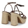 Sandalias de tacón y plataforma en yute para mujer CF-5080