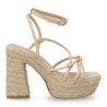 Sandalias de tacón y plataforma en yute para mujer CF-5080