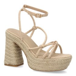 Sandalias de tacón y plataforma en yute para mujer CF-5080