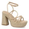 Sandalias de tacón y plataforma en yute para mujer CF-5080