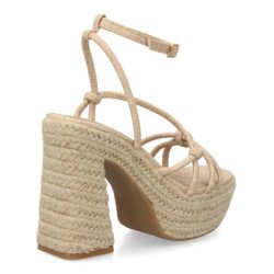 Sandalias de tacón y plataforma en yute para mujer CF-5080