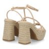 Sandalias de tacón y plataforma en yute para mujer CF-5080