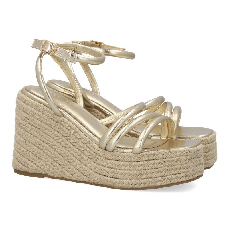 Sandalias de plataforma en yute tiras para mujer JC-3225