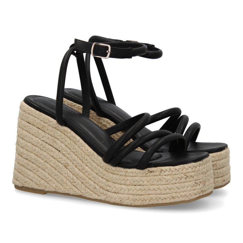 Sandalias de plataforma en yute tiras para mujer JC-3225