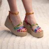 Sandalias de plataforma en yute tiras para mujer JC-3225