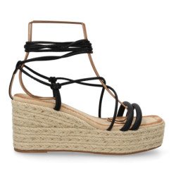 Sandalias de plataforma en yute tiras para mujer JNS336
