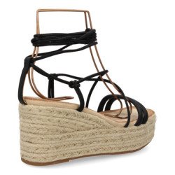 Sandalias de plataforma en yute tiras para mujer JNS336