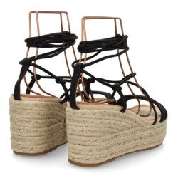 Sandalias de plataforma en yute tiras para mujer JNS336