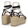 Sandalias de plataforma en yute tiras para mujer JNS336