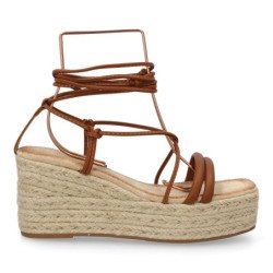 Sandalias de plataforma en yute tiras para mujer JNS336