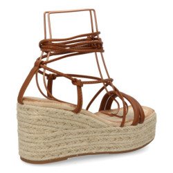 Sandalias de plataforma en yute tiras para mujer JNS336