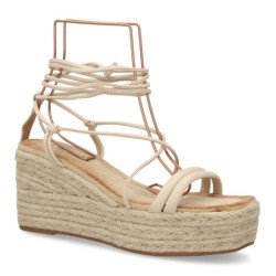 Sandalias de plataforma en yute tiras para mujer JNS336