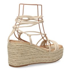 Sandalias de plataforma en yute tiras para mujer JNS336