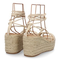 Sandalias de plataforma en yute tiras para mujer JNS336