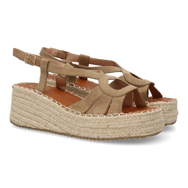Sandalias de plataforma en yute para mujer MT-83