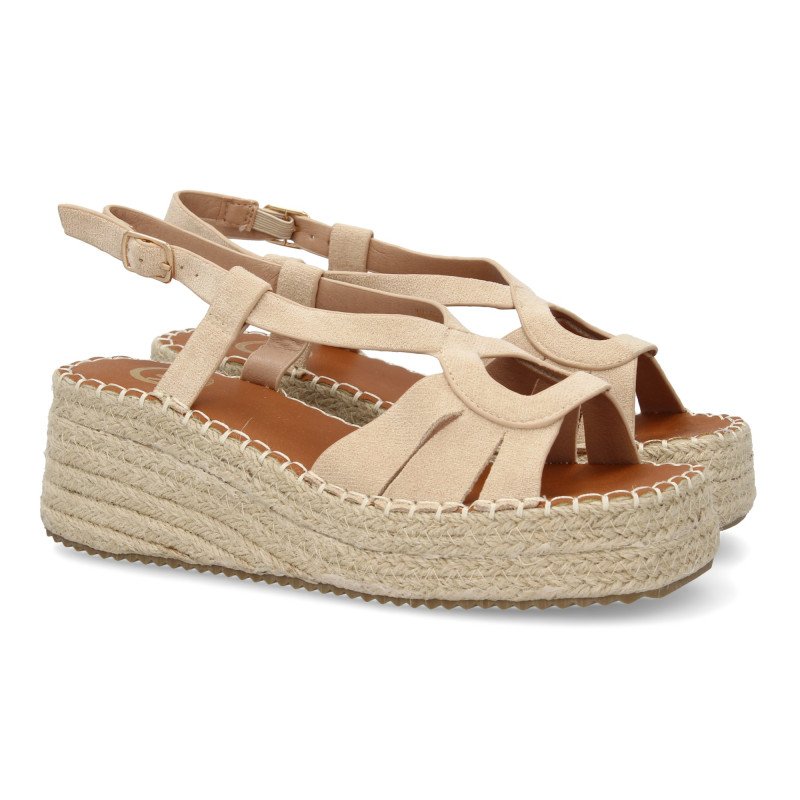 Sandalias de plataforma en yute para mujer MT-83