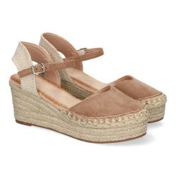 Sandalias de cuña media en yute para mujer color beige 5Q92