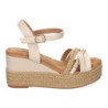 Sandalias de cuña y plataforma en yute hebilla para mujer color beige F260-14