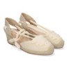 Sandalias de cuña cómoda en yute para mujer color apricot FZ22-26