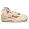Sandalias de cuña cómoda en yute para mujer color apricot FZ22-26