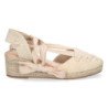 Sandalias de cuña cómoda en yute para mujer color apricot FZ22-26