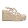 Sandalias de cuña en yute con tiras y plataforma beige JNS-5P500