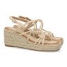 Sandalias de cuña en yute tiras color beige JNS333
