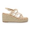 Sandalias de cuña en yute tiras color beige JNS333