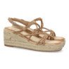 Sandalias de cuña en yute tiras color beige JNS333